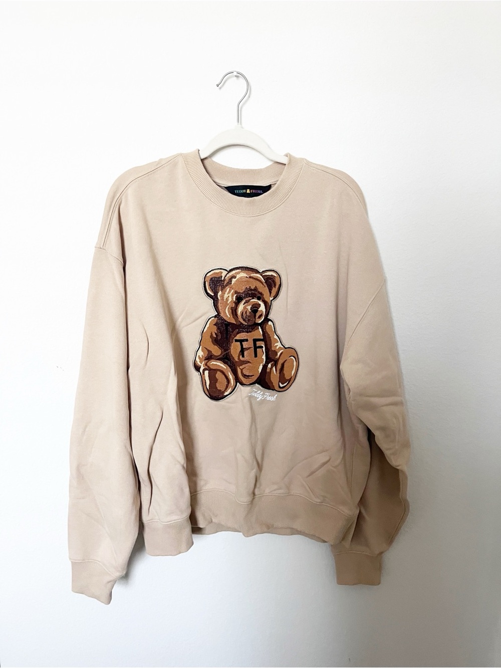 Teddy Fresh Beige Crewneck with Brown Teddy Patch